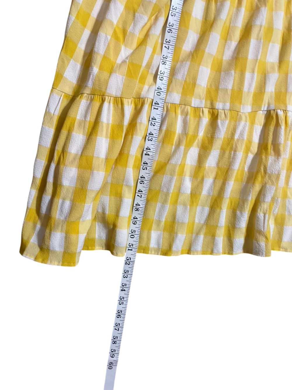 English Factory Sweet gingham yellow tiered baby doll maxi dress size M - Picture 6 of 16